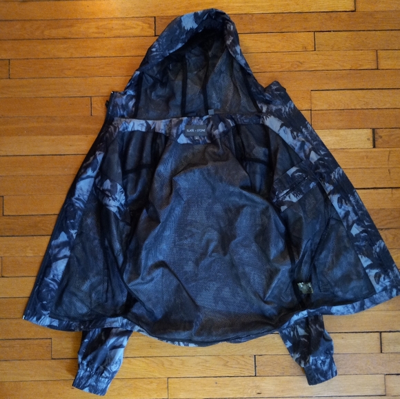 Slate & Stone dark jungle palm tree full zip hooded windbreaker jacket size Med - Picture 3 of 12